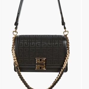 Givenchy Leather Elegant Black and Gold Designer Shoulder Bag - BRAND NEW